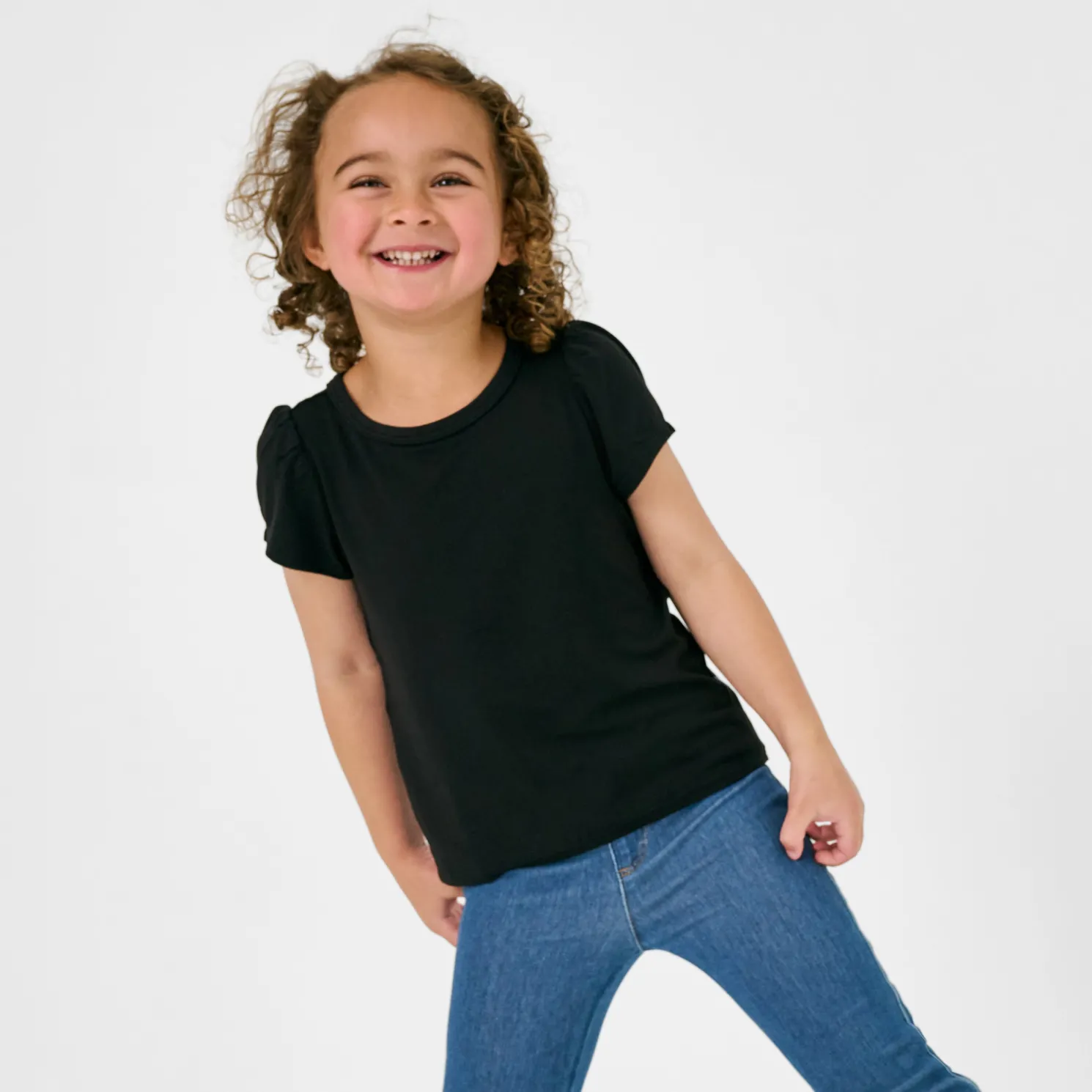 Black Puff Sleeve Tee