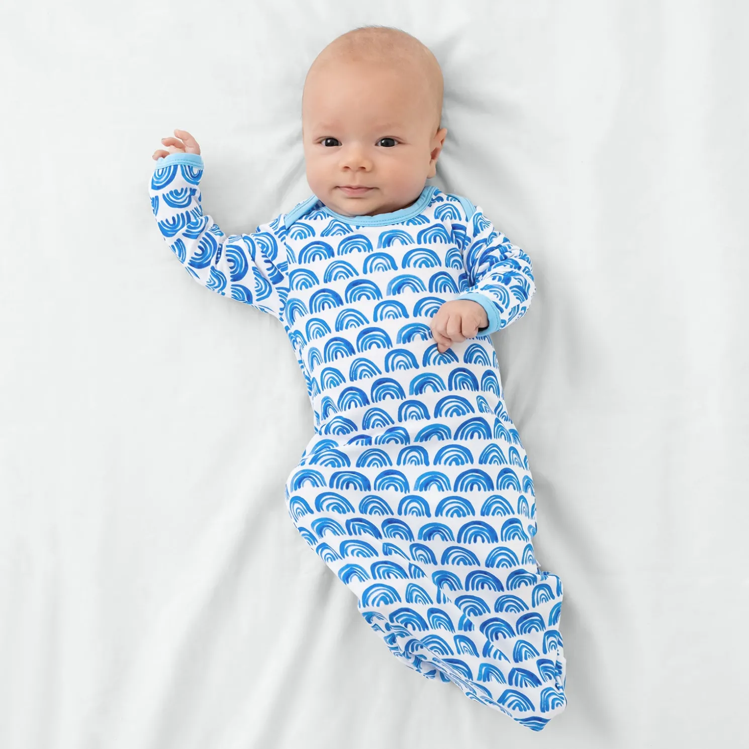 Blue Rainbows Infant Gown