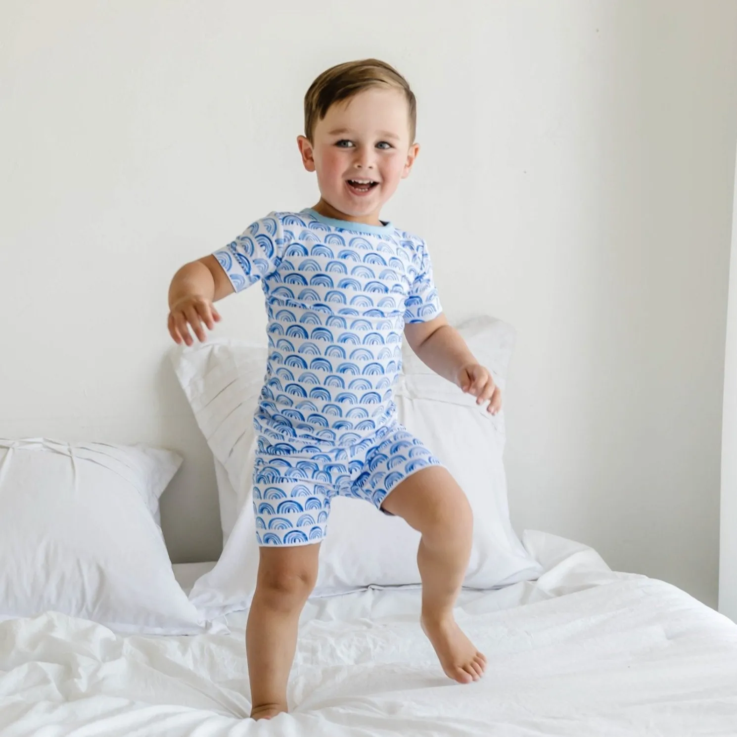 Blue Rainbows Two-Piece Pajama Set