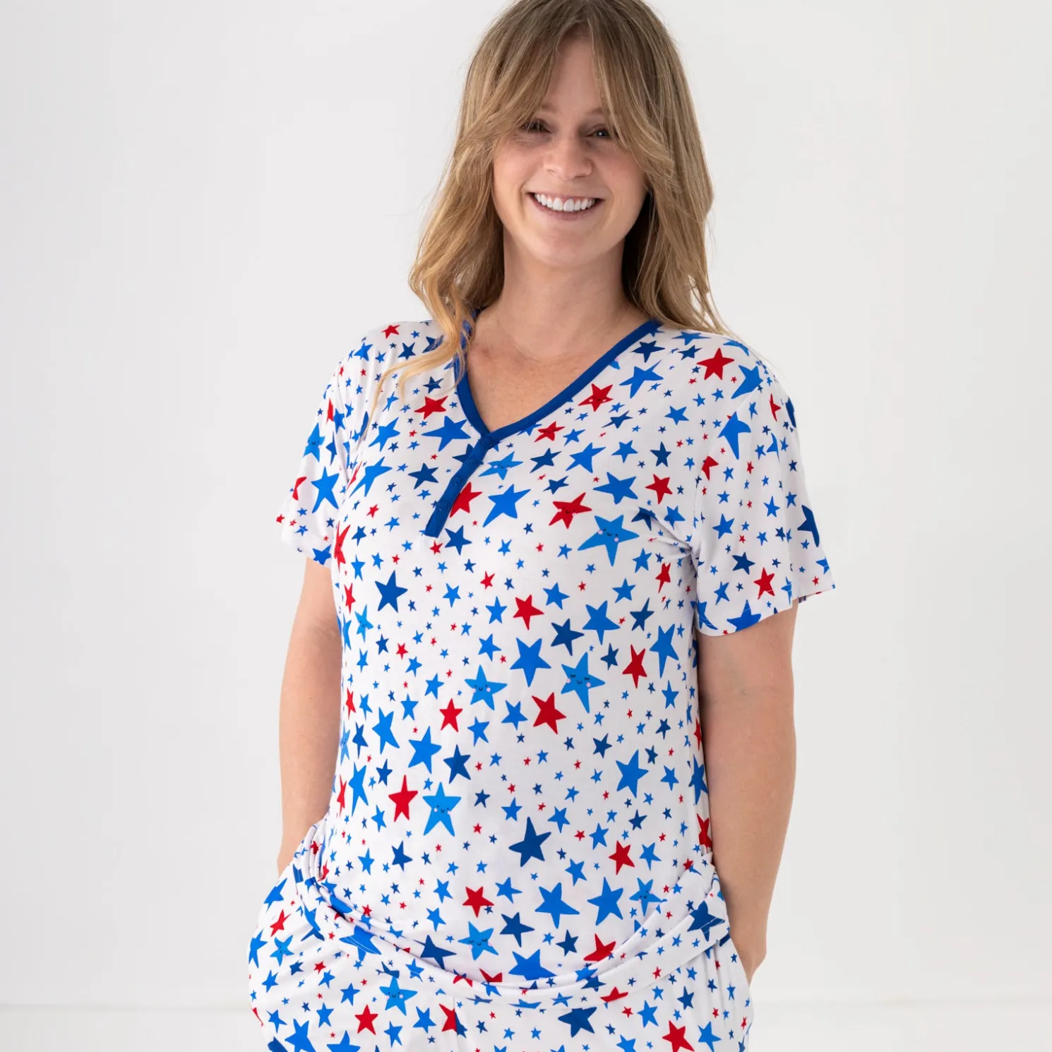 Bright Stars Women's Short Sleeve Pajama Top