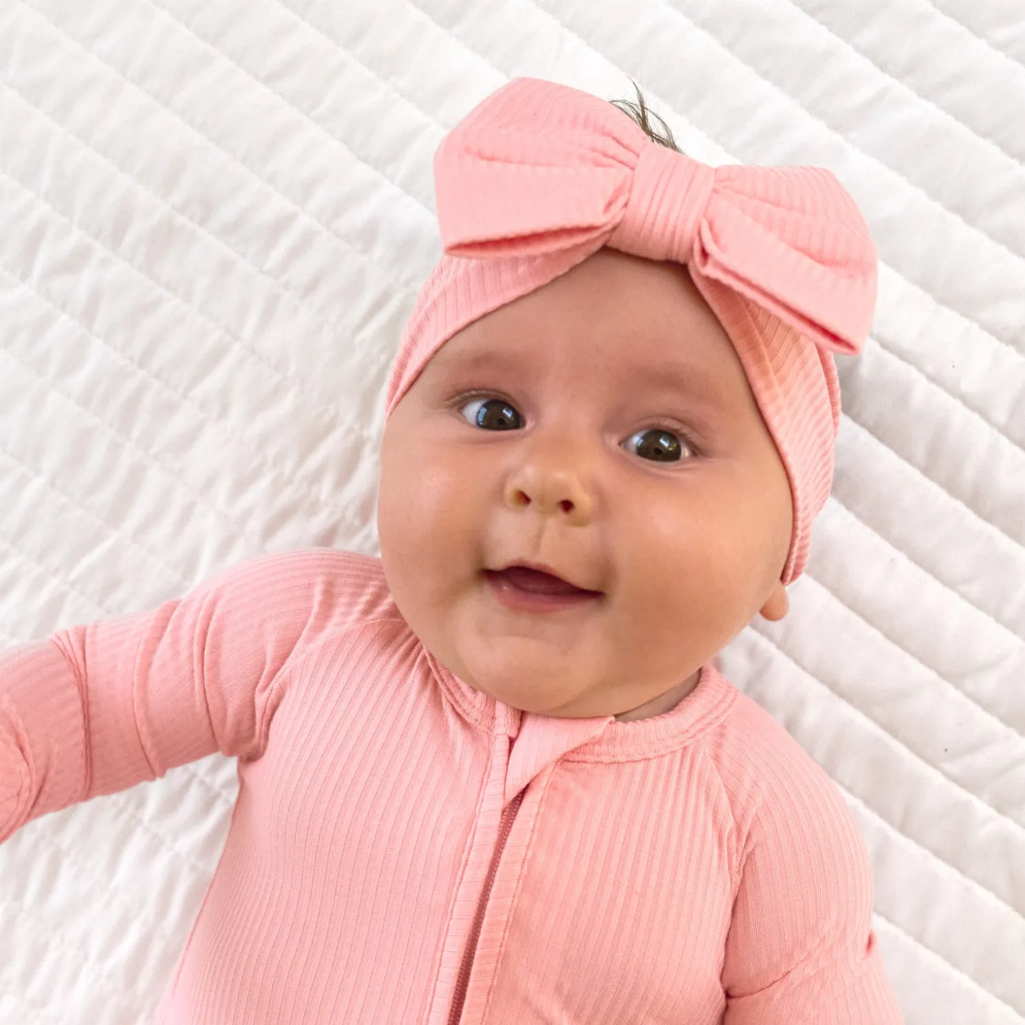 Bubblegum Ribbed Luxe Bow Headband