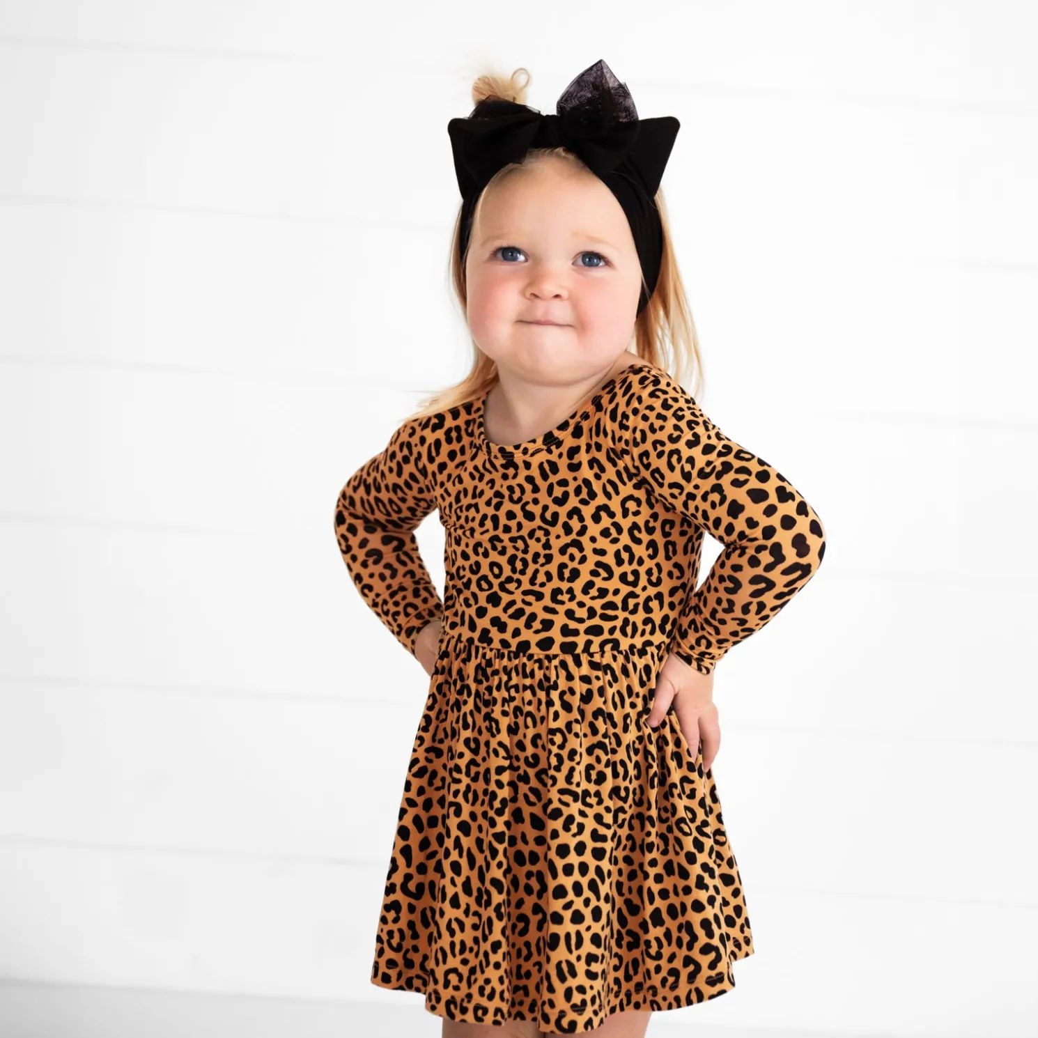 Classic Leopard Twirl Dress with Bodysuit