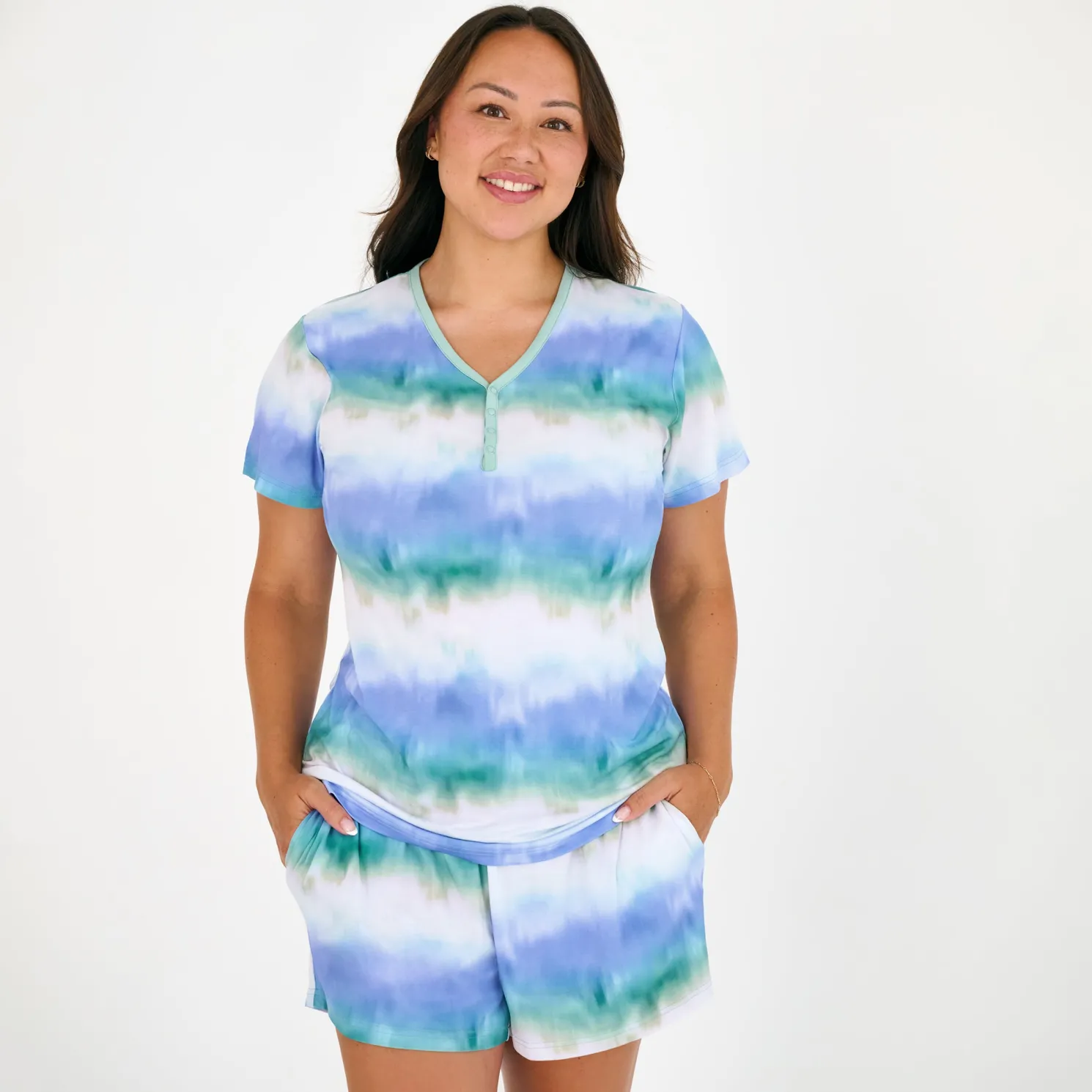 Cosmic Mist Women's Short Sleeve Pajama Top