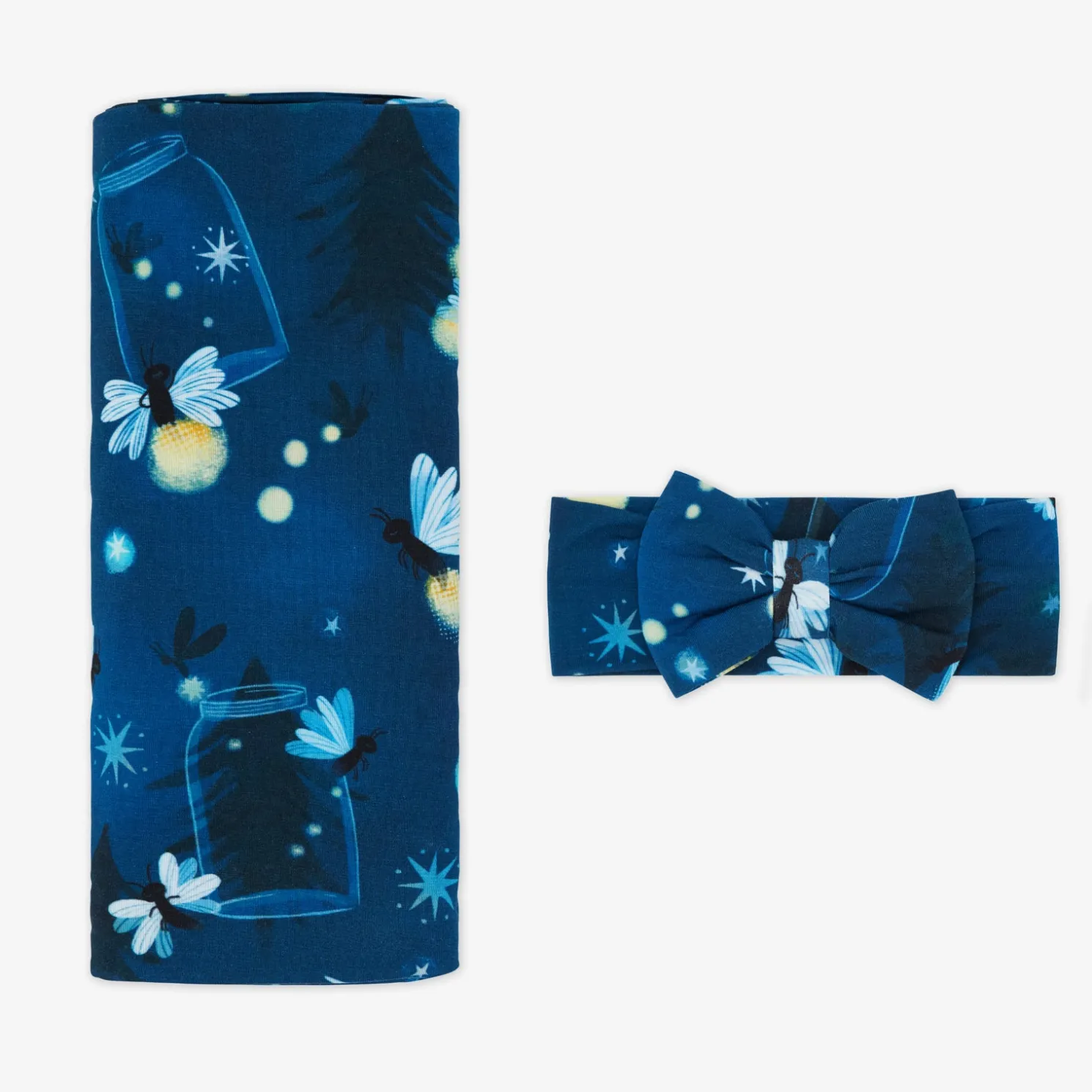 Firefly Glow Swaddle & Luxe Bow Headband Set