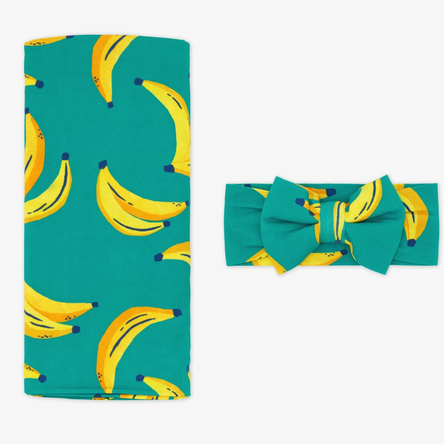 Go Bananas Swaddle & Luxe Bow Headband Set