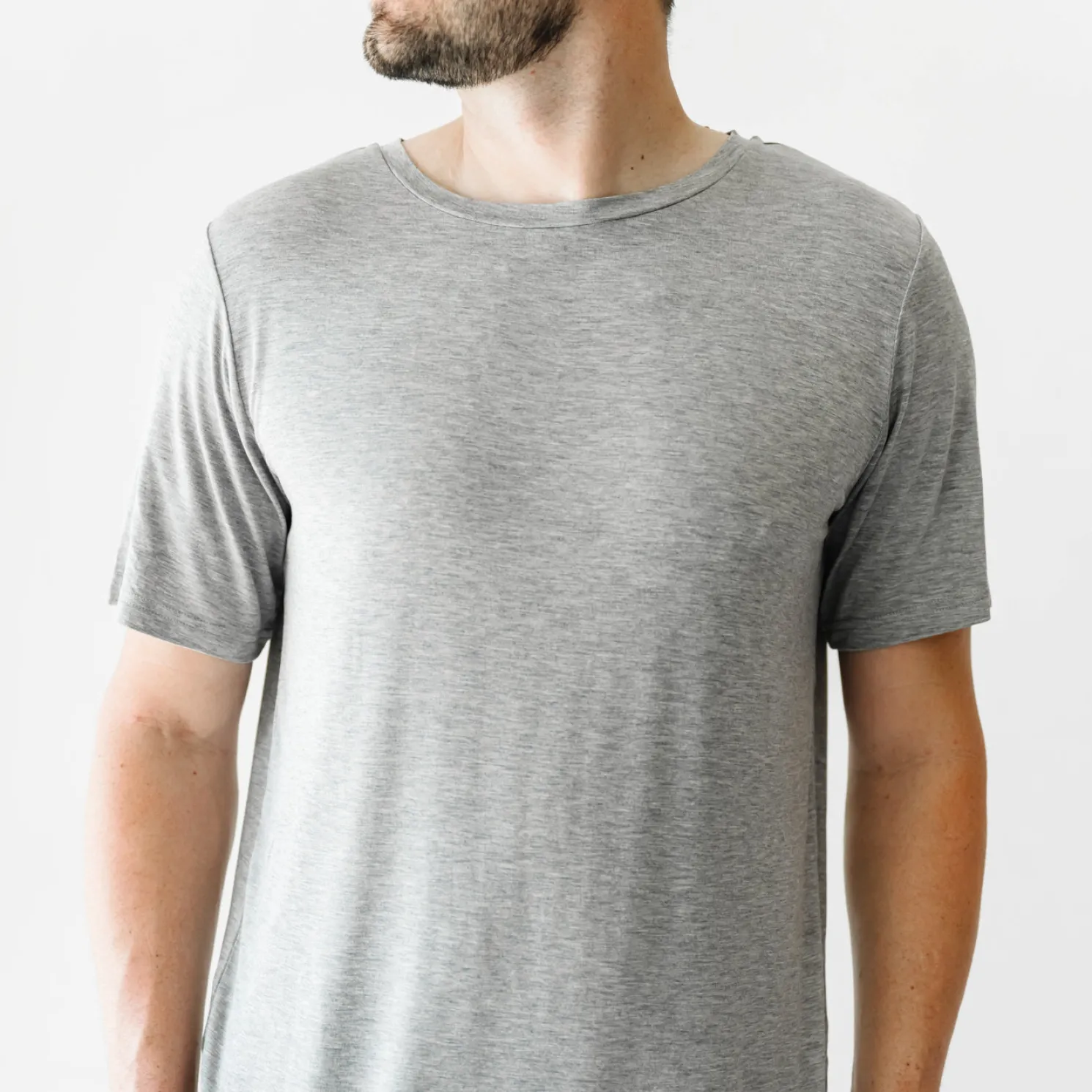 Heather Gray Men's Short Sleeve Pajama Top