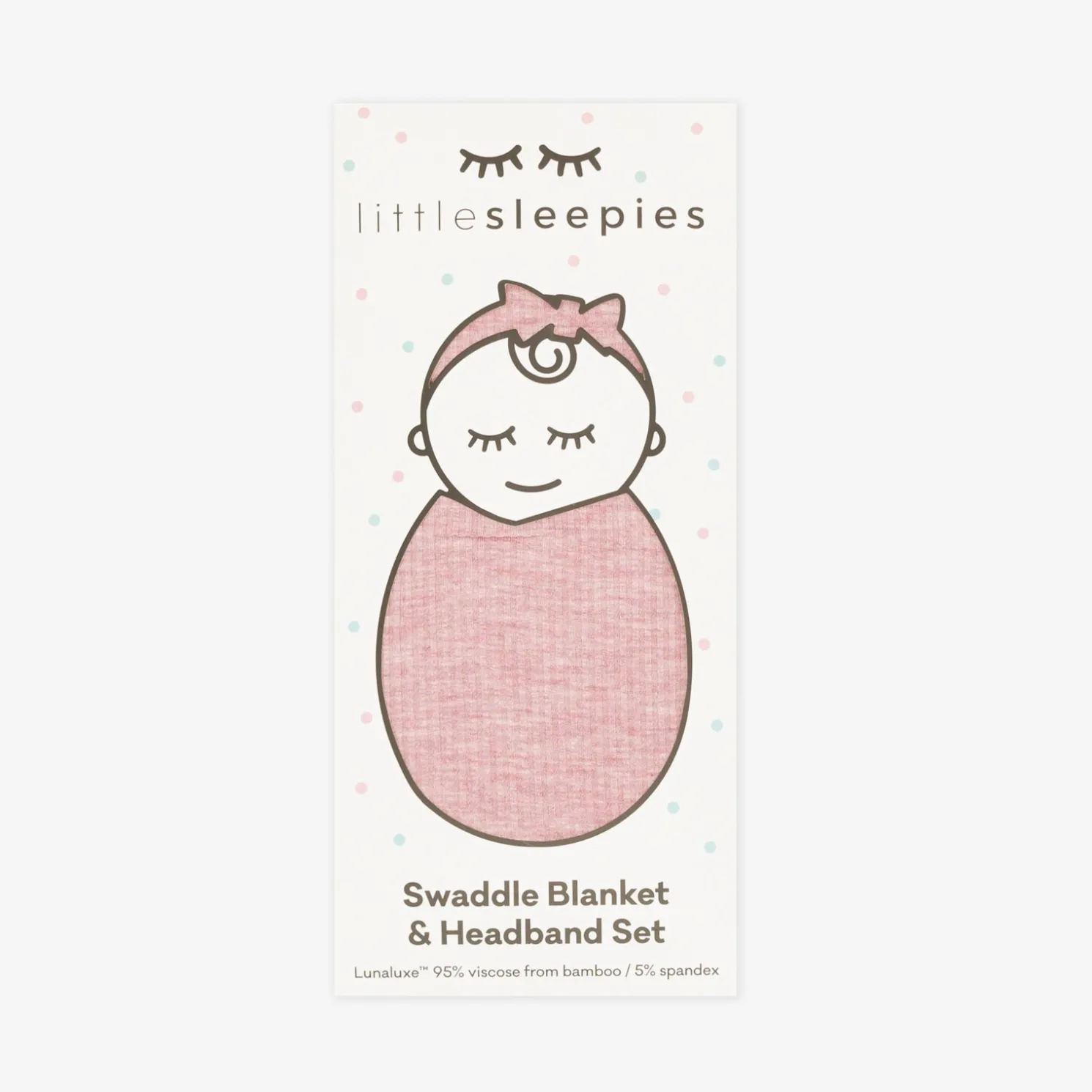 Heather Mauve Ribbed Swaddle & Luxe Bow Headband Set