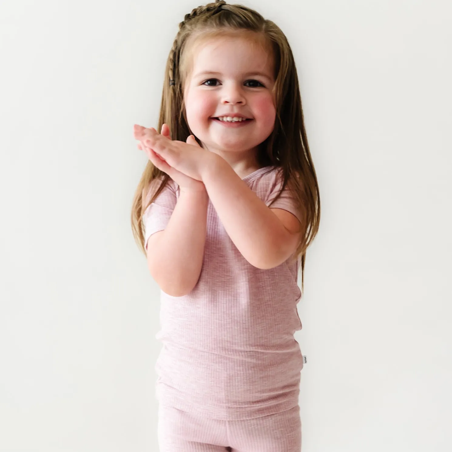 Heather Mauve Two-Piece Ribbed Pajama Set