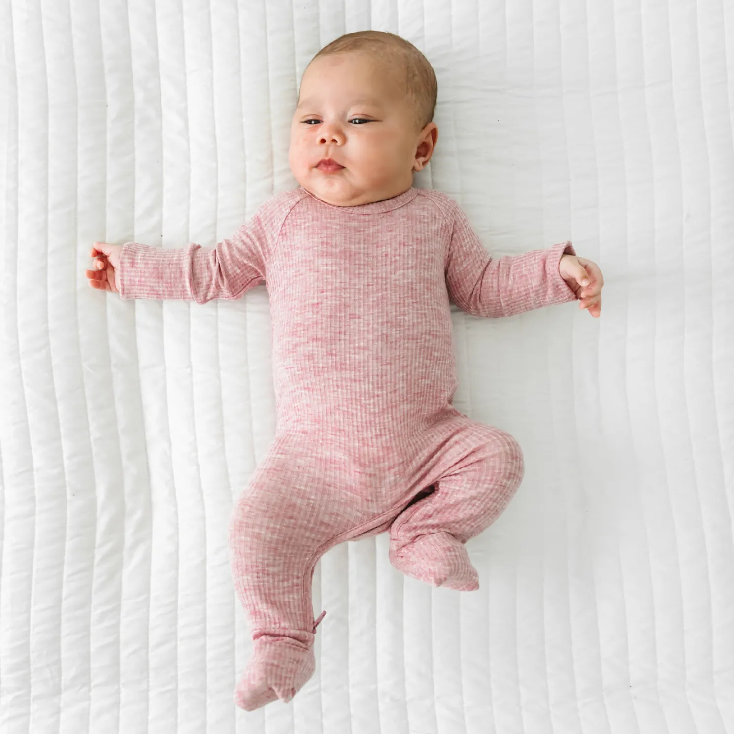 Heather Mauve Ribbed Crescent Zippy