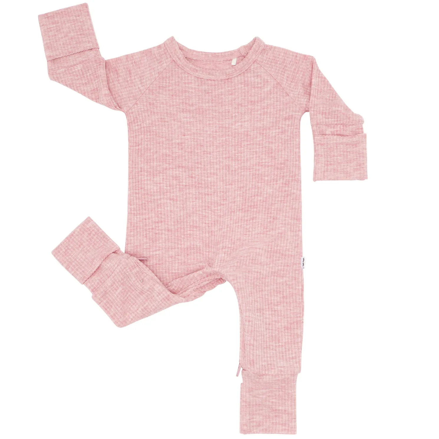 Heather Mauve Ribbed Crescent Zippy