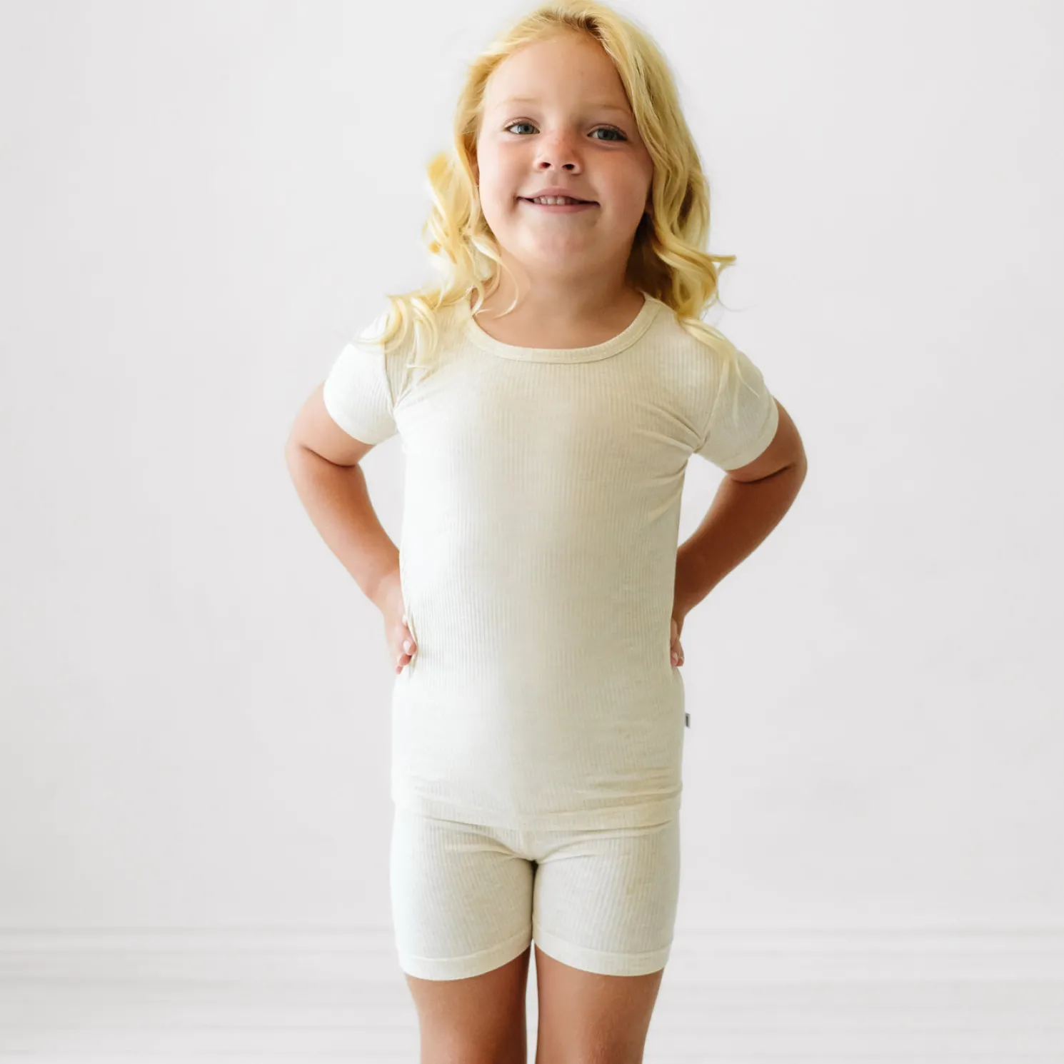 Heather Oatmeal Two-Piece Ribbed Pajama Set