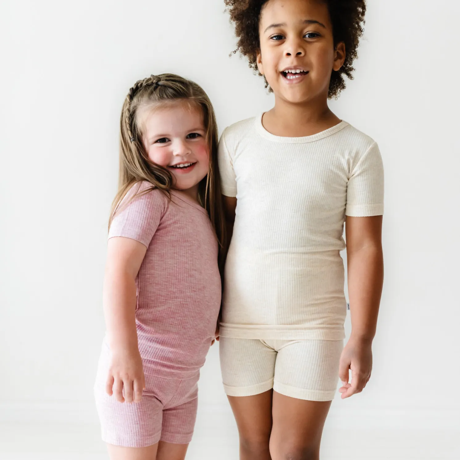 Heather Oatmeal Two-Piece Ribbed Pajama Set