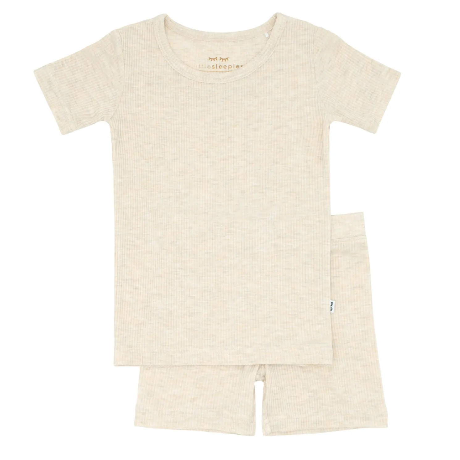 Heather Oatmeal Two-Piece Ribbed Pajama Set