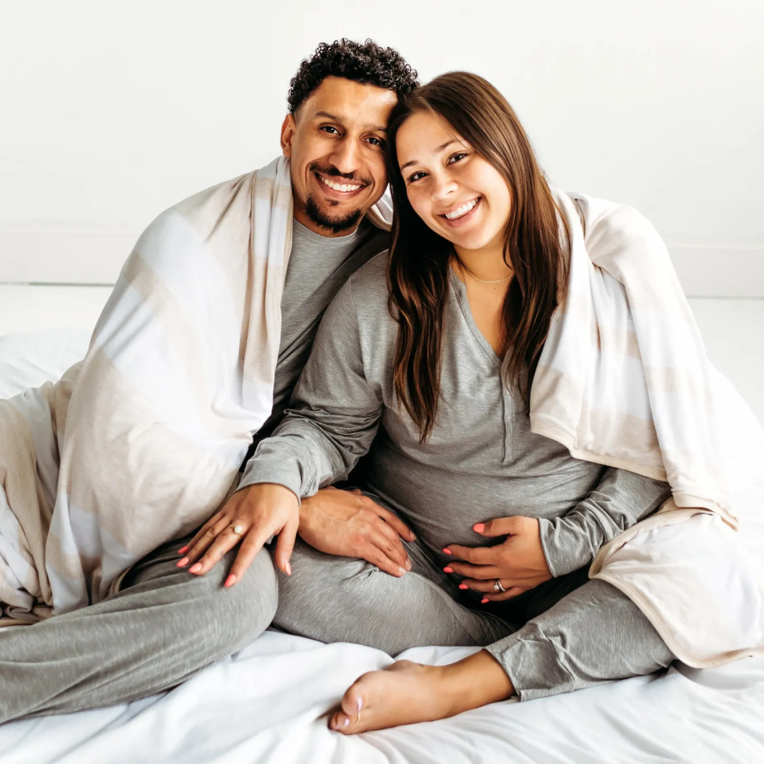 Heather Oatmeal Stripe Oversized Cloud Blanket®