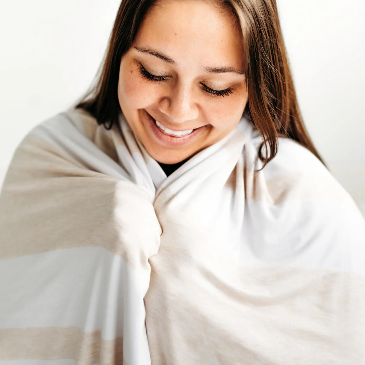 Heather Oatmeal Stripe Oversized Cloud Blanket®