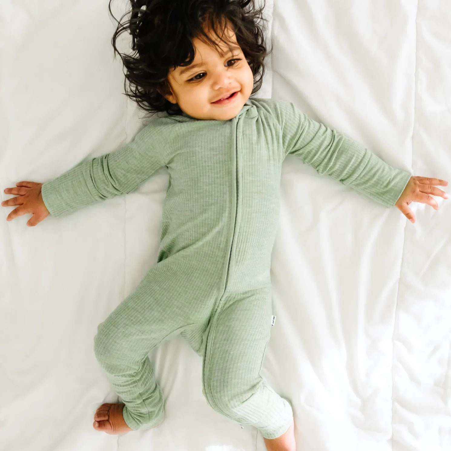 Heather Sage Ribbed Zippy