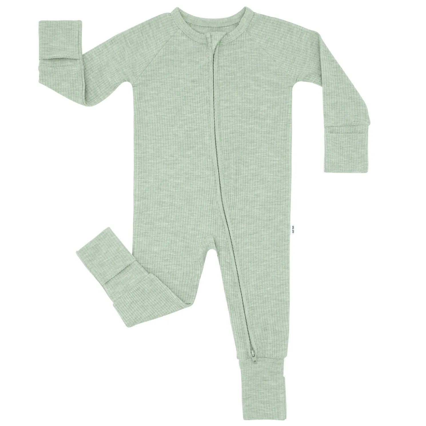 Heather Sage Ribbed Zippy
