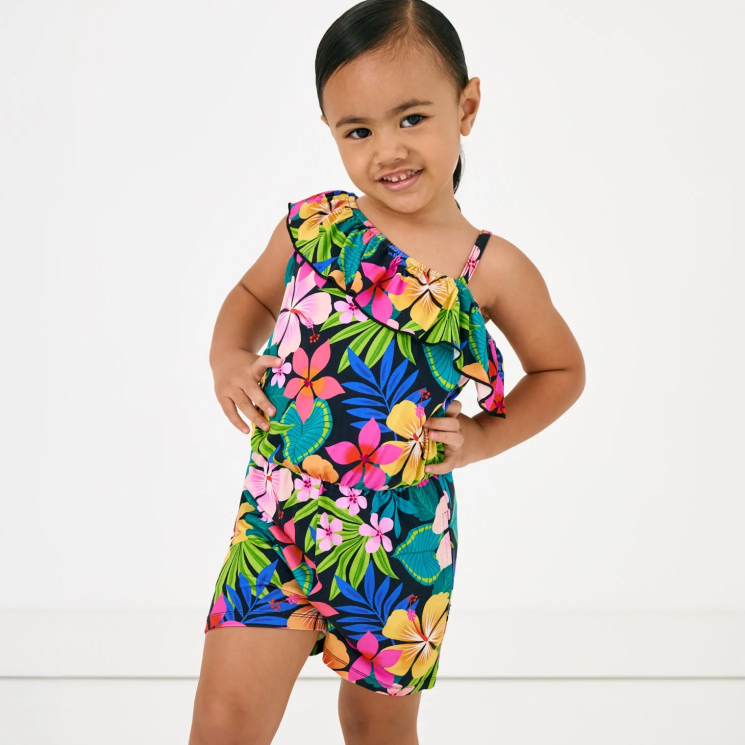 Jungle Blooms Asymmetrical Romper