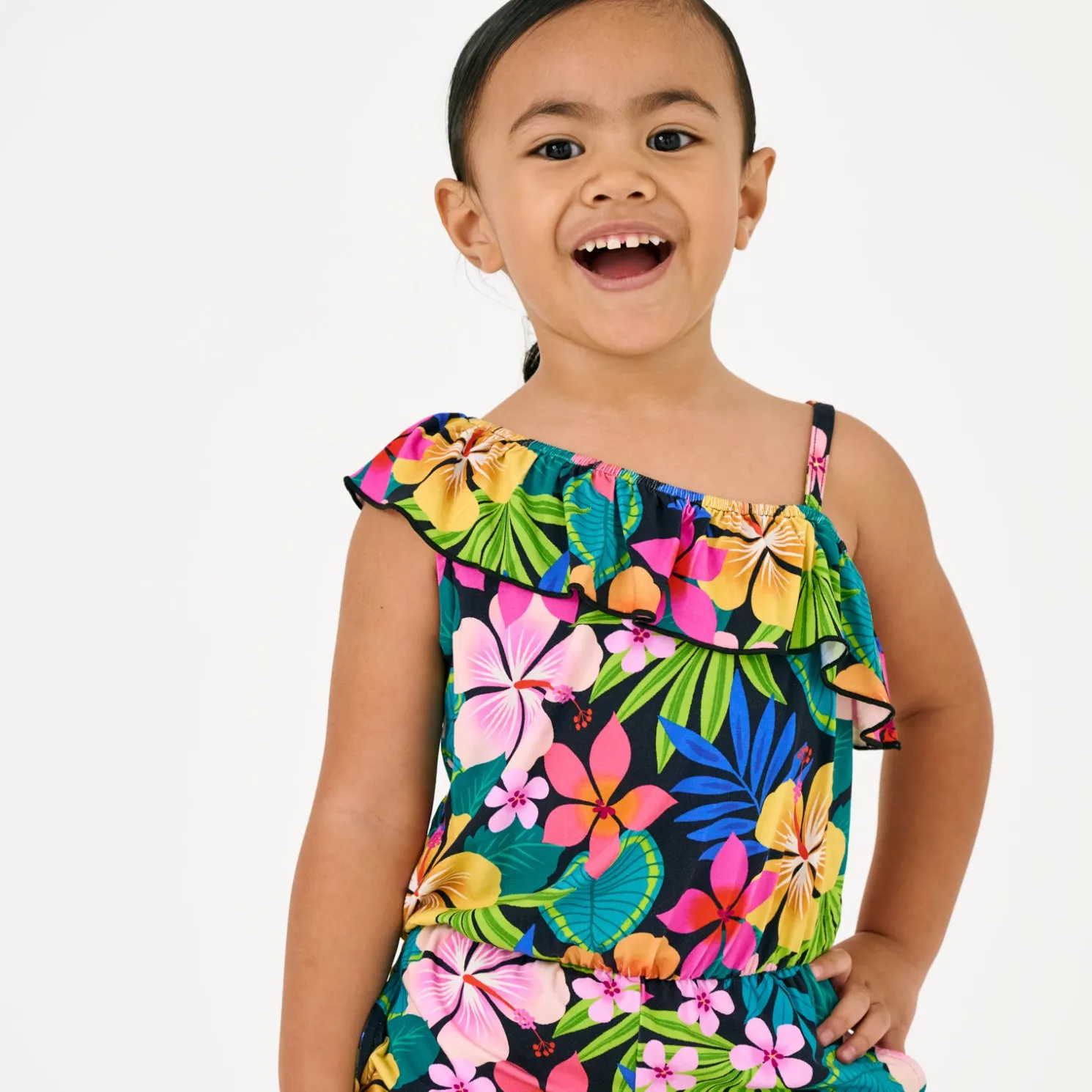 Jungle Blooms Asymmetrical Romper