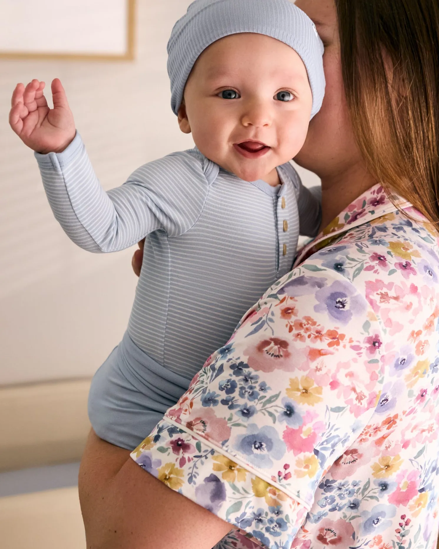 Light Fog Stripe Henley Bodysuit