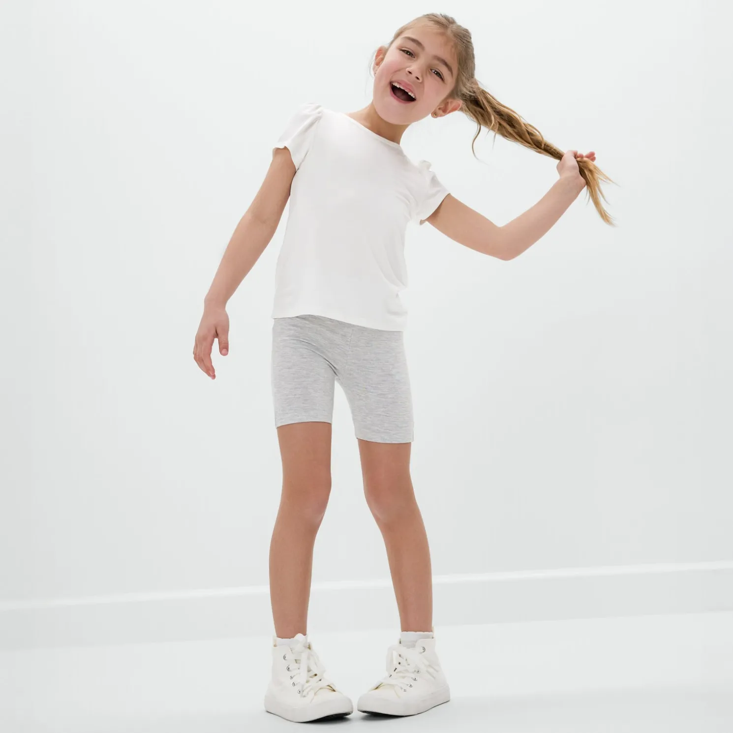 Light Heather Gray Bike Shorts