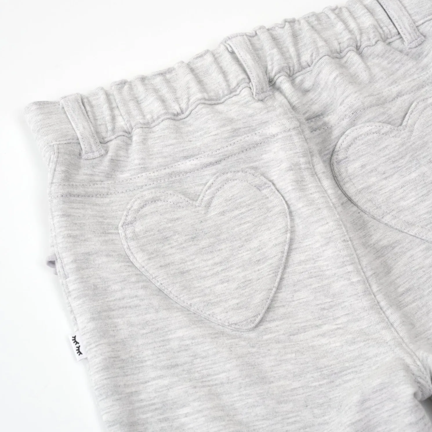 Light Heather Gray Ruffle Heart Pocket Pants