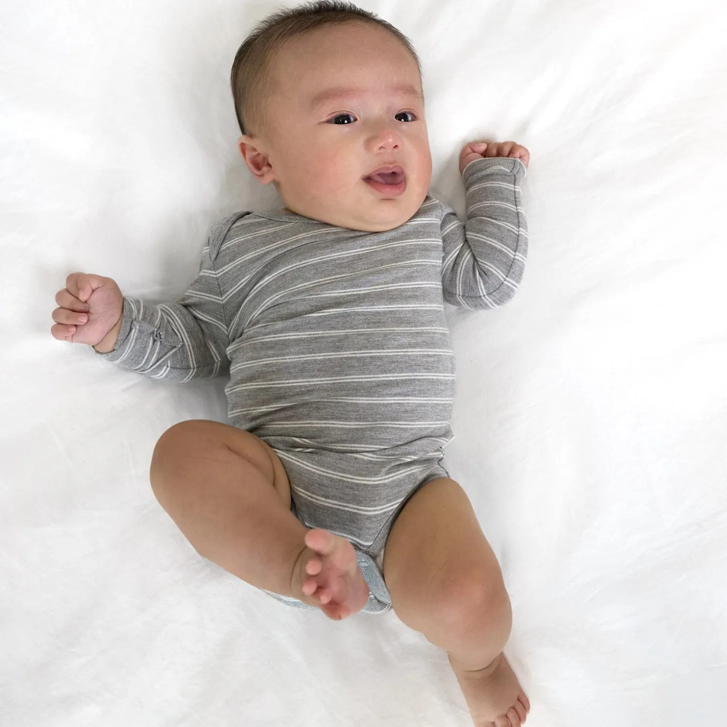 Light Heather Gray Stripes Bodysuit
