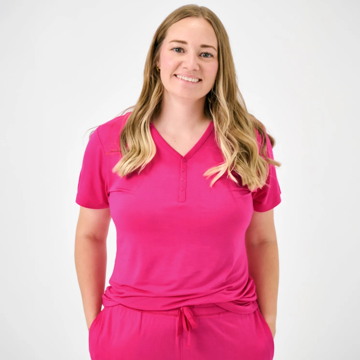 Mighty Magenta Women's Short Sleeve Pajama Top