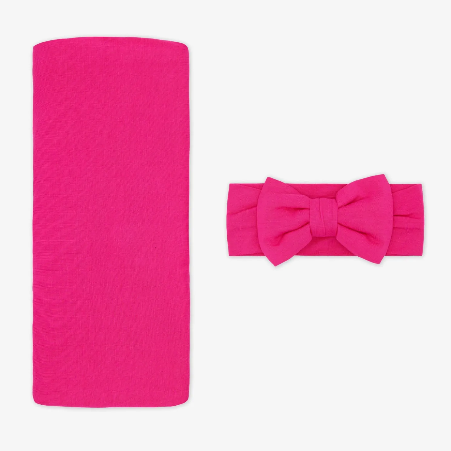 Mighty Magenta Swaddle & Luxe Bow Headband Set