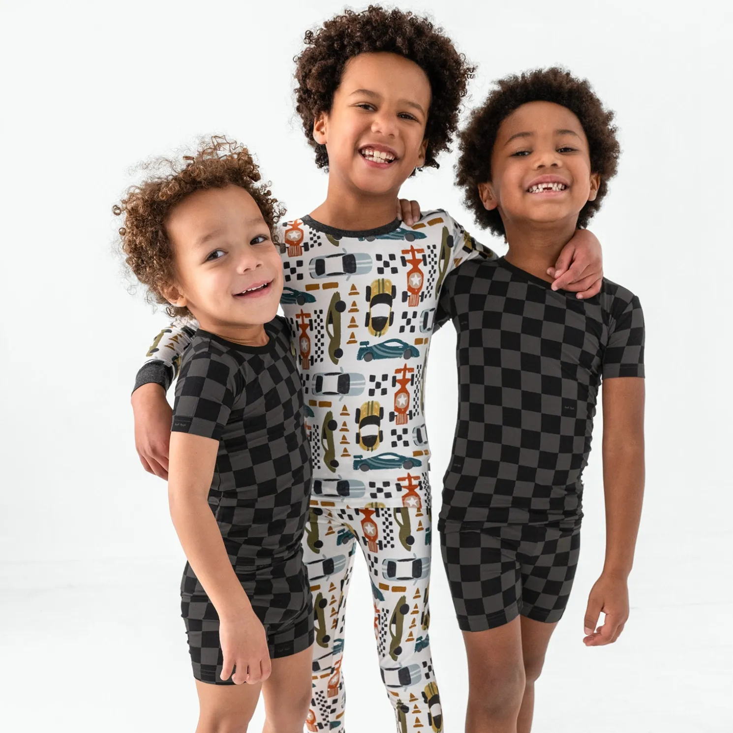 Monochrome Checks Two-Piece Pajama Set