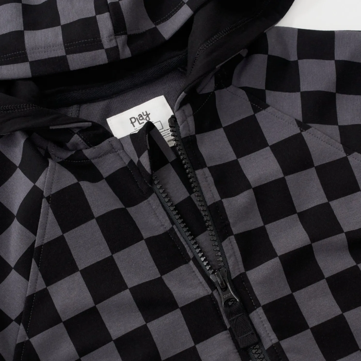 Monochrome Checks Zip Hoodie
