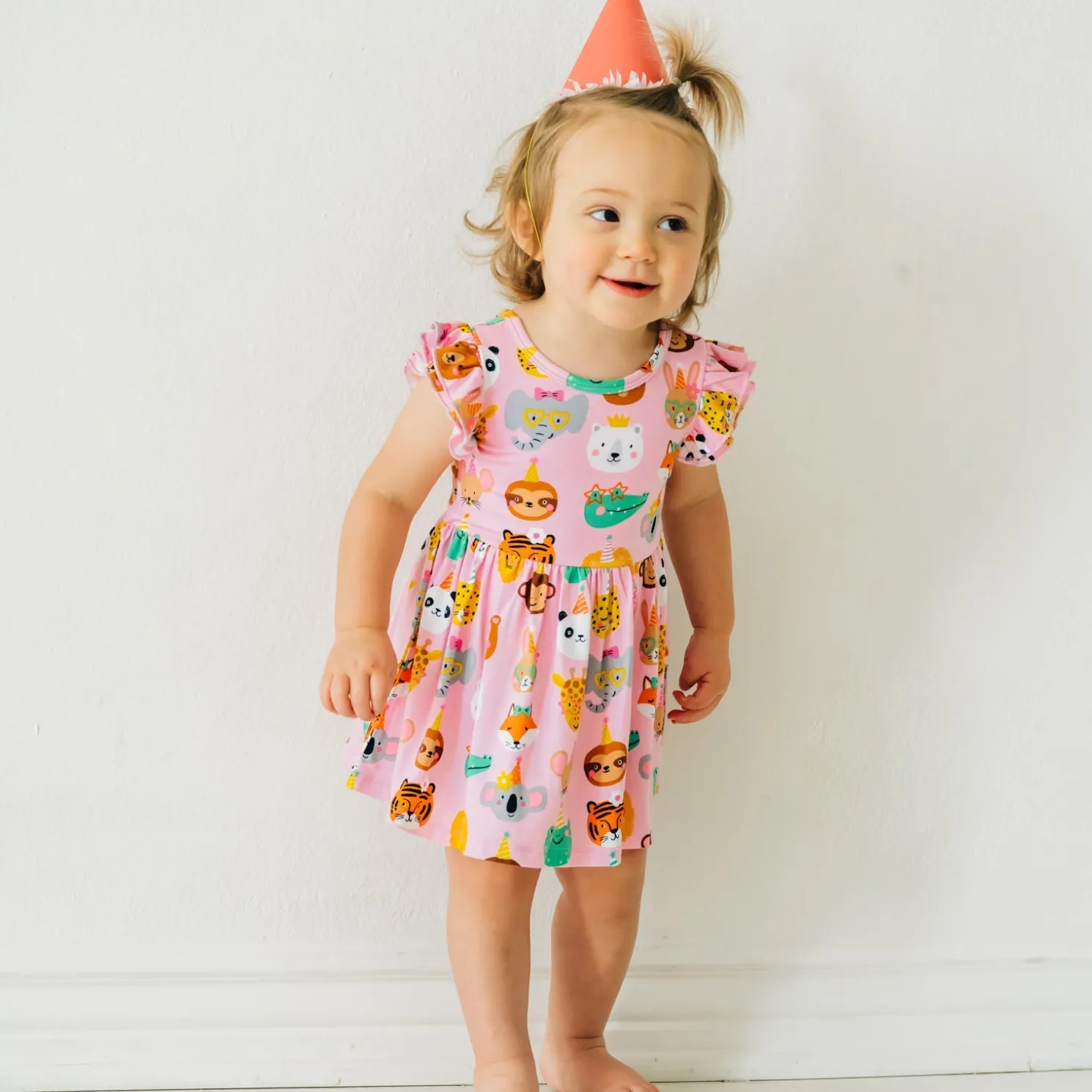Party Pals Flutter Skater Dress with Bodysuit
