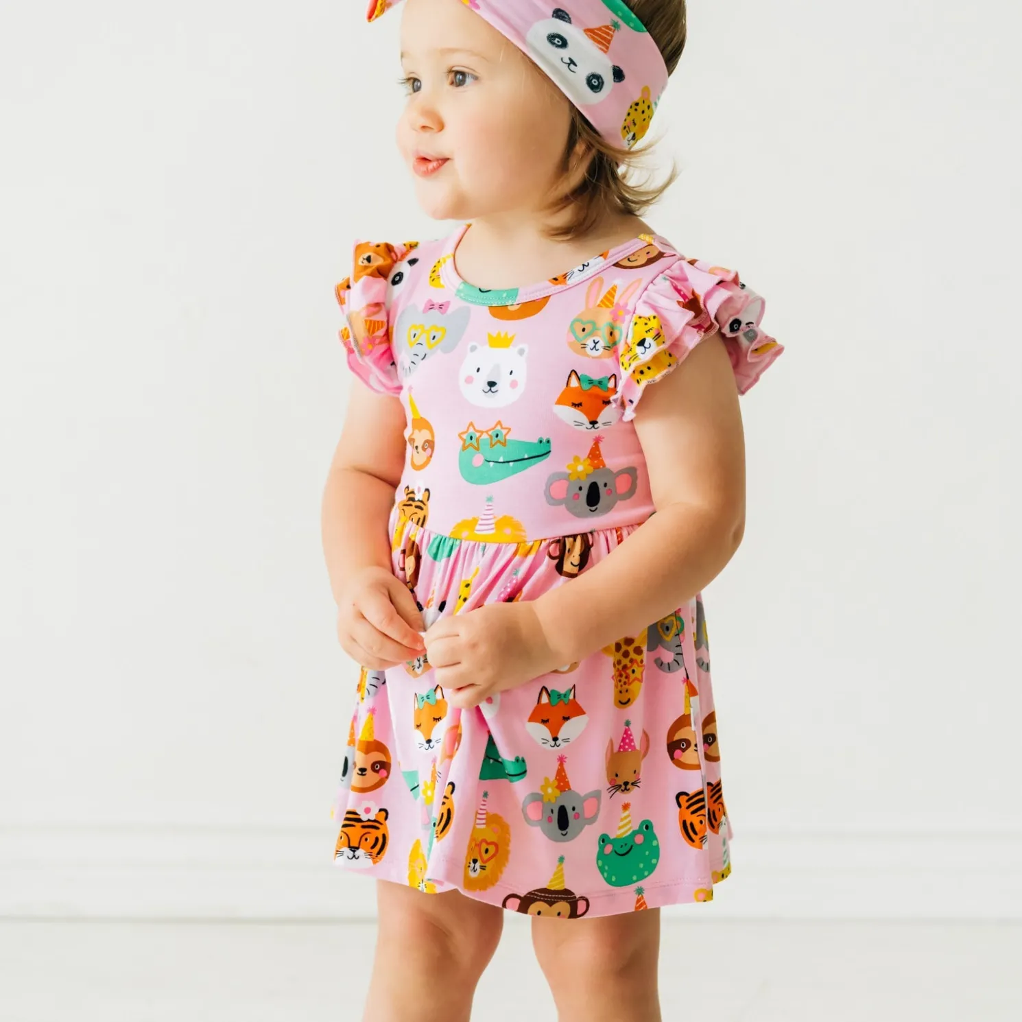 Party Pals Flutter Skater Dress with Bodysuit