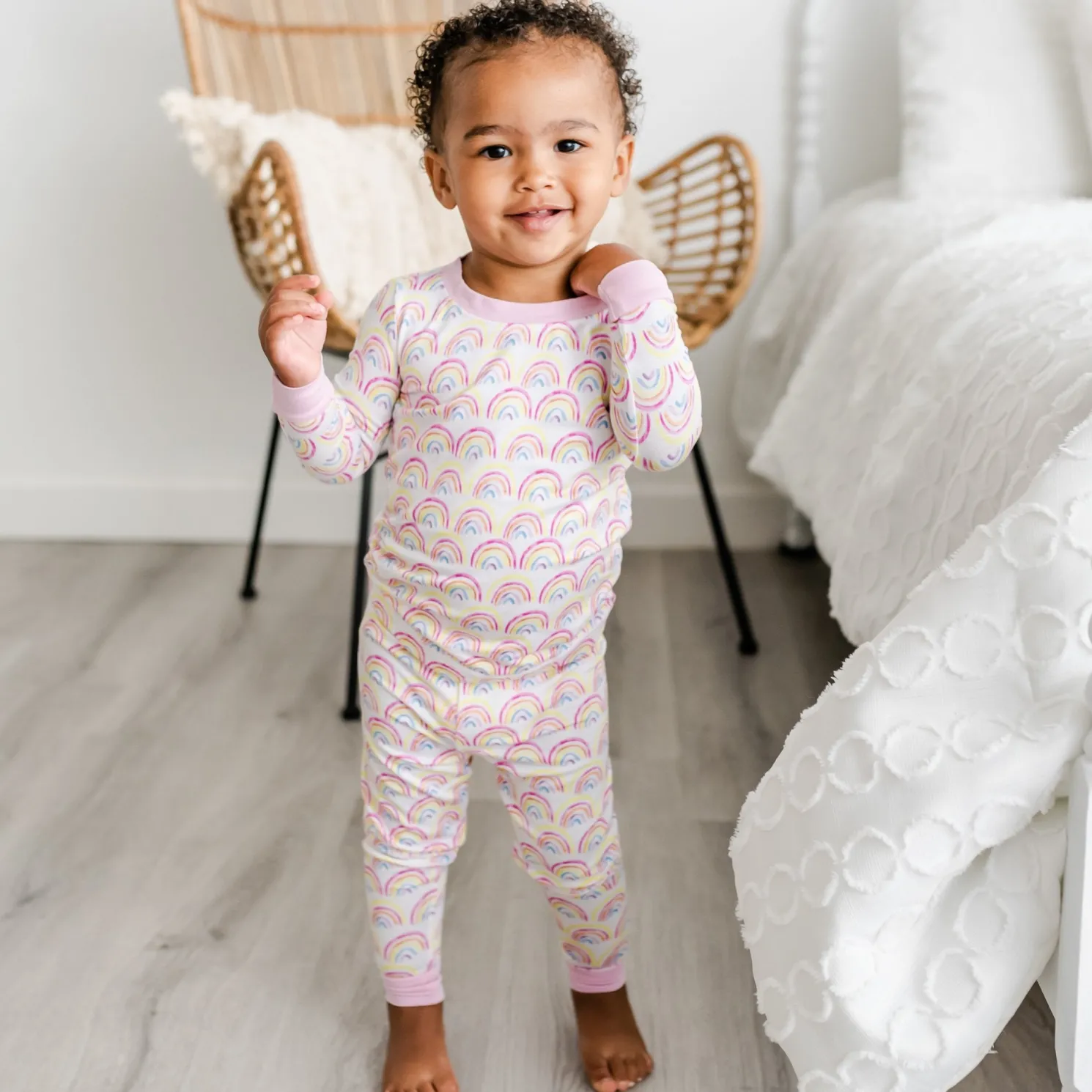 Pastel Rainbows Two-Piece Pajama Set