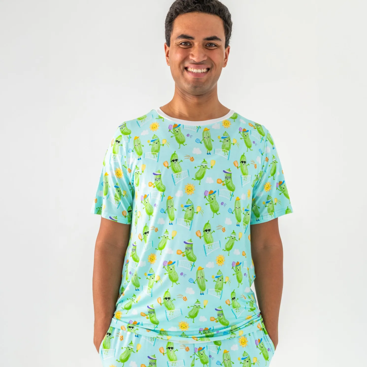 Pickle Power Men's Short Sleeve Pajama Top