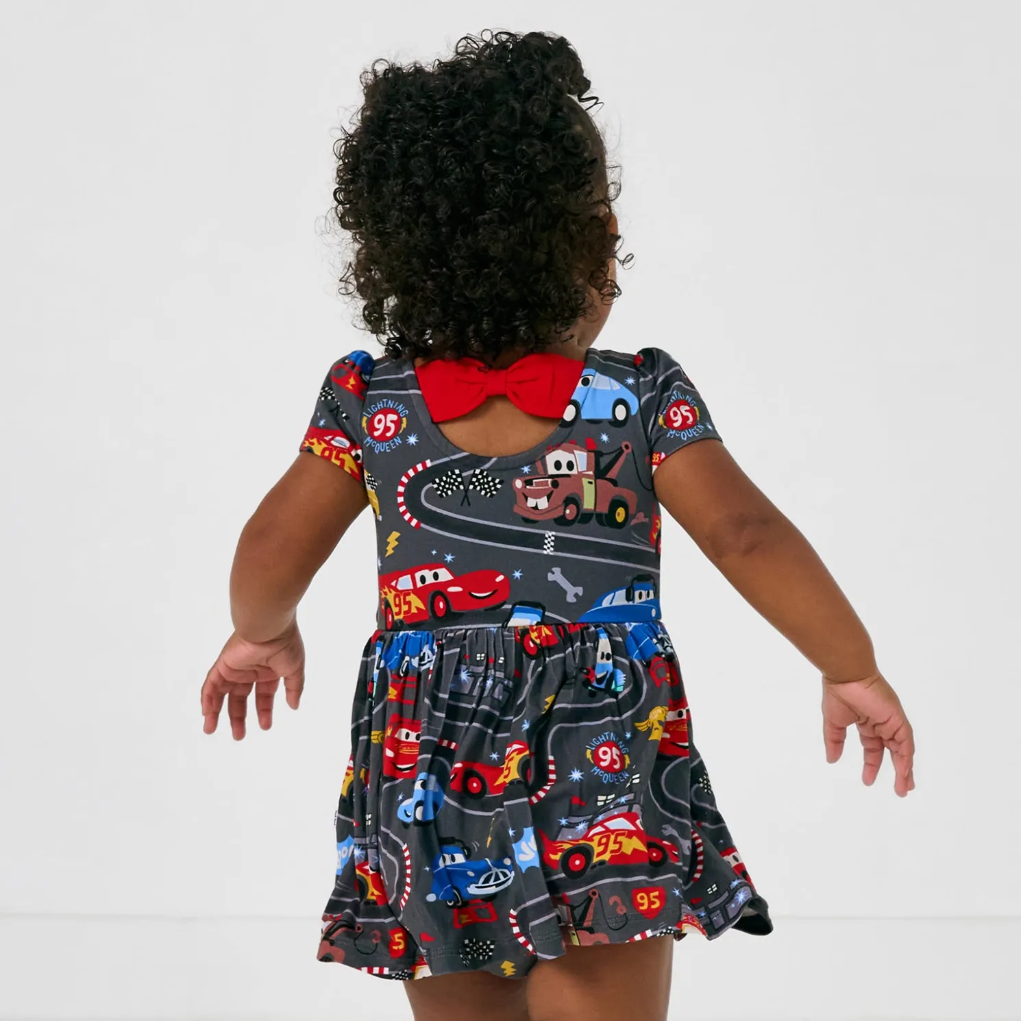 Piston Cup Bow Back Skater Dress with Bodysuit