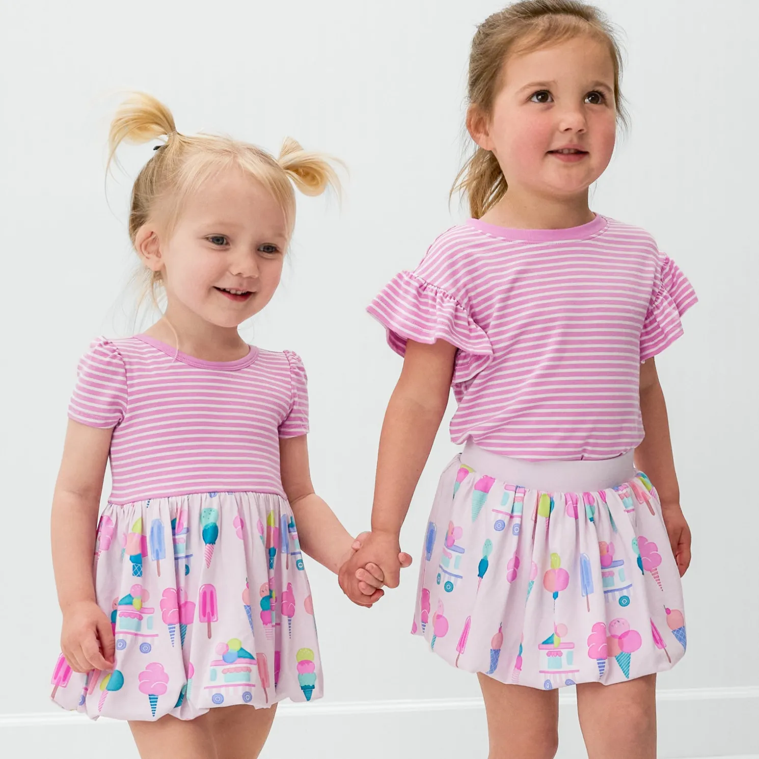 Pop Pink Stripes Flutter Tee