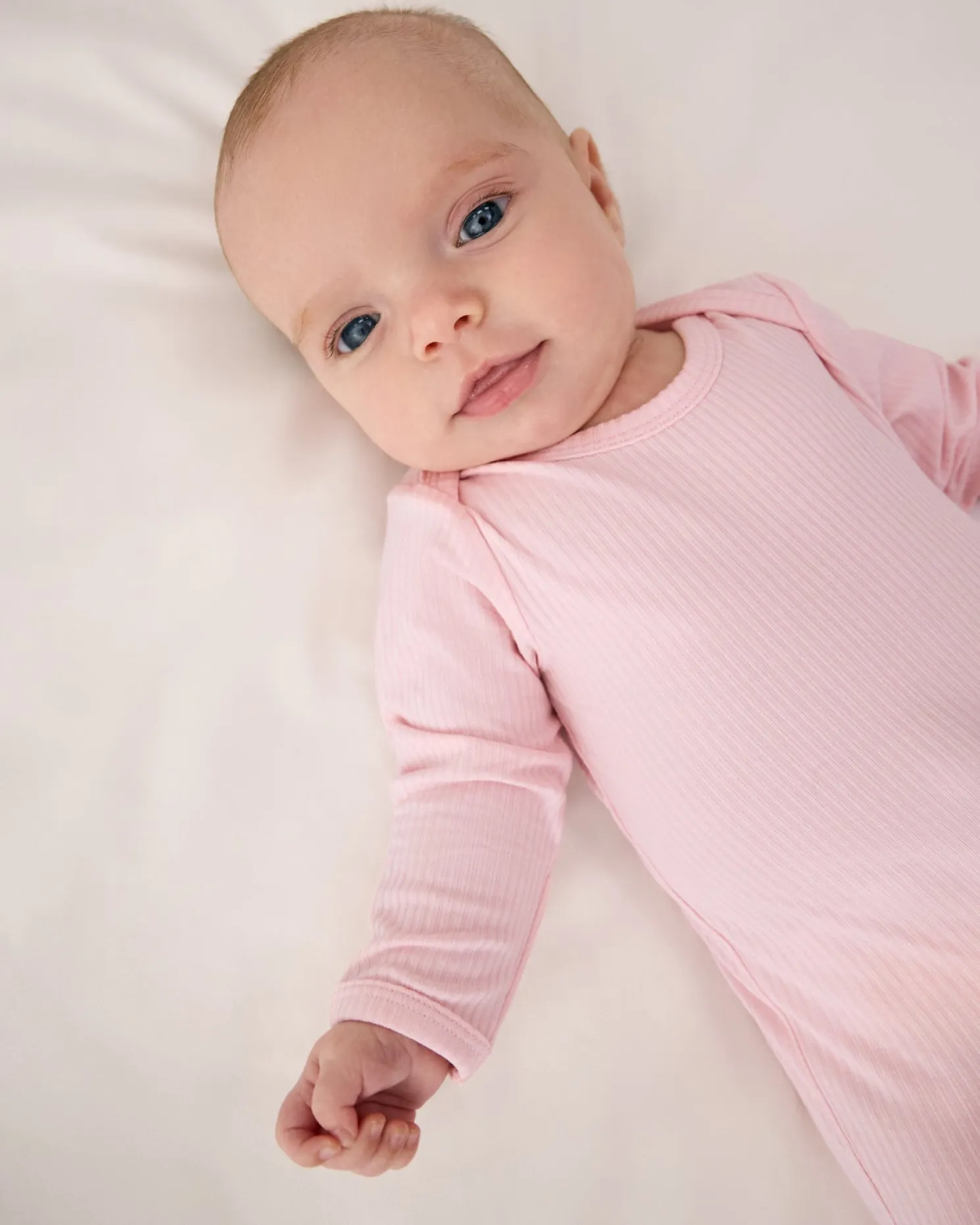 Prima Pink Ribbed Infant Gown