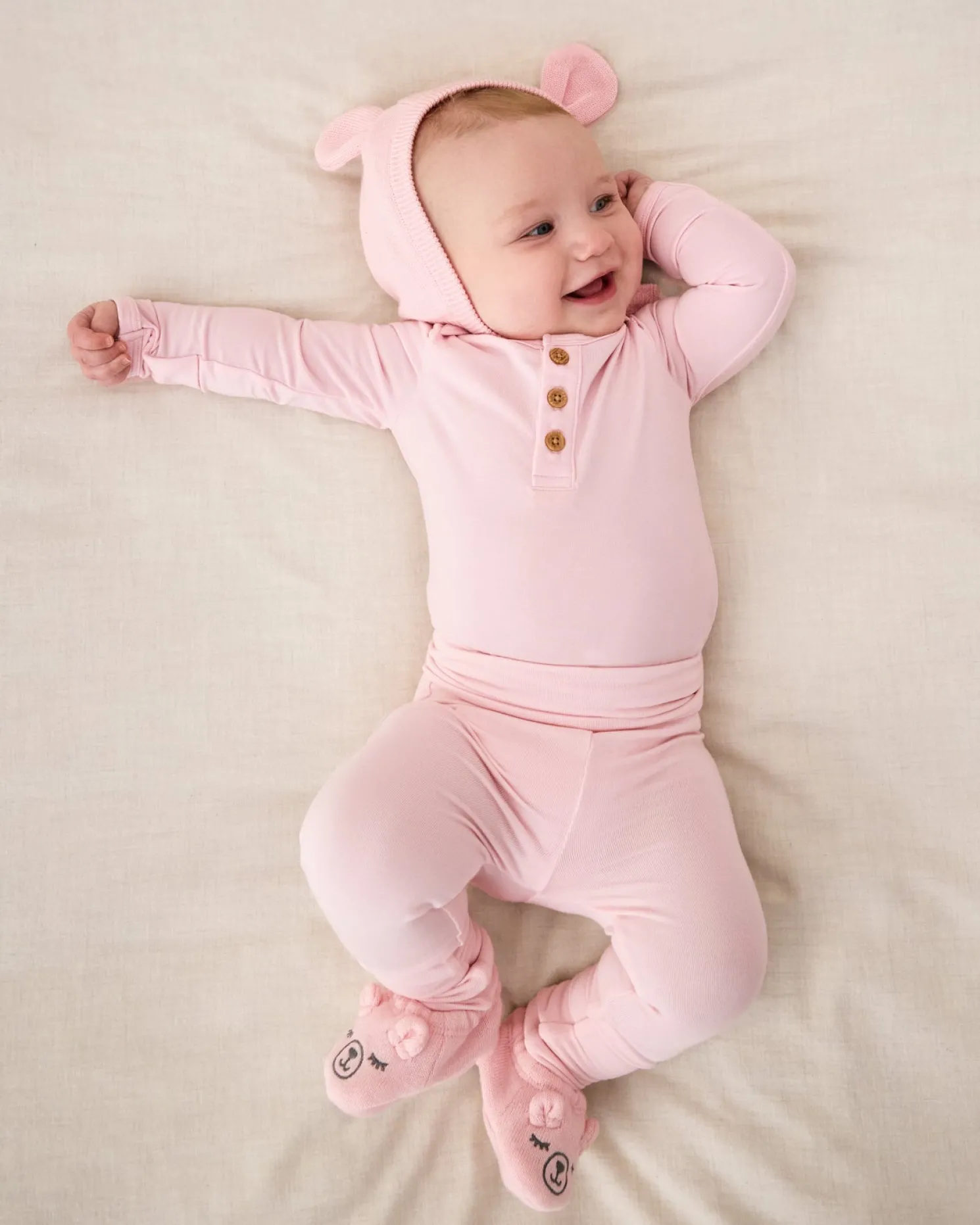 Prima Pink Henley Bodysuit