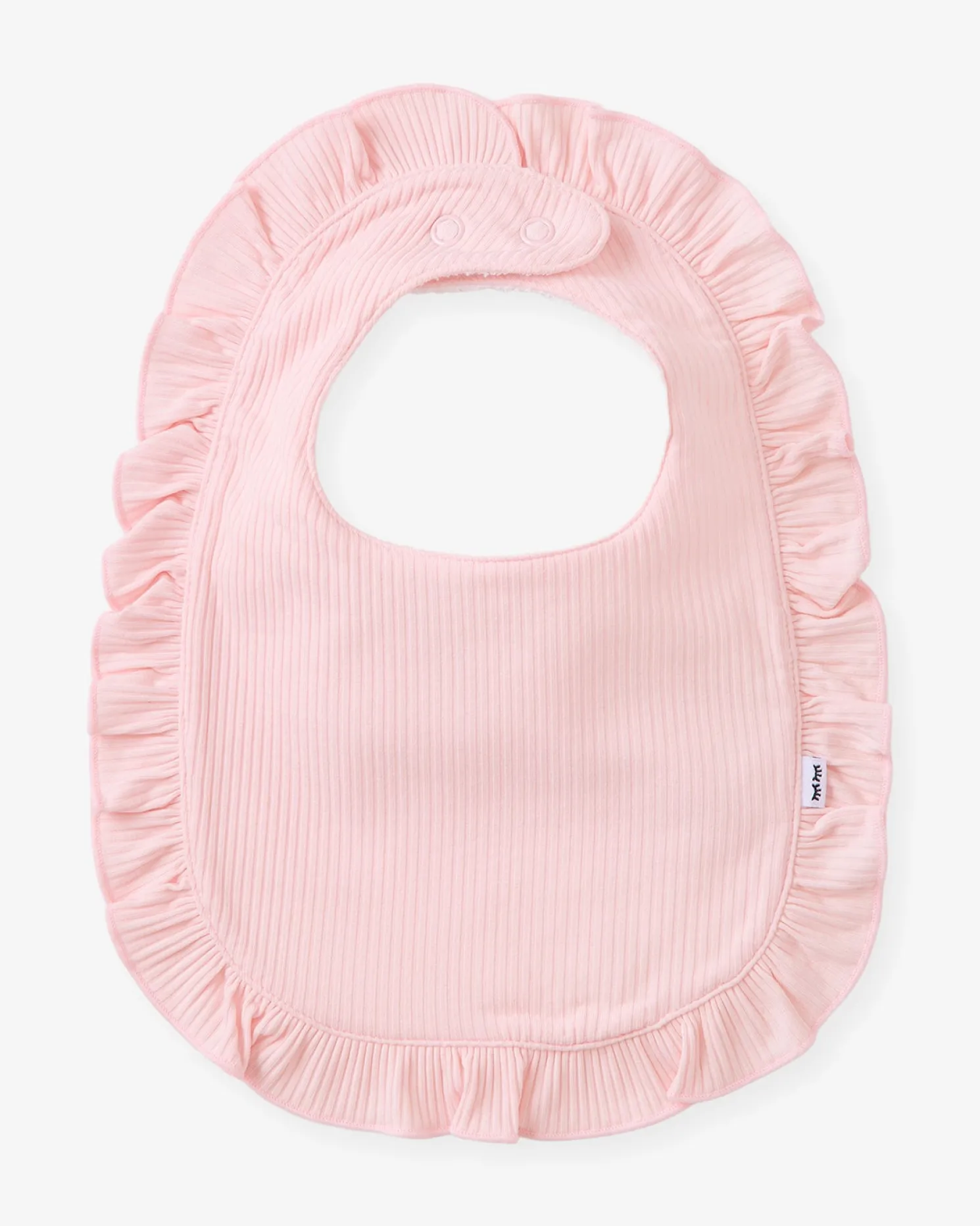Prima Pink Ribbed Ruffle Bib
