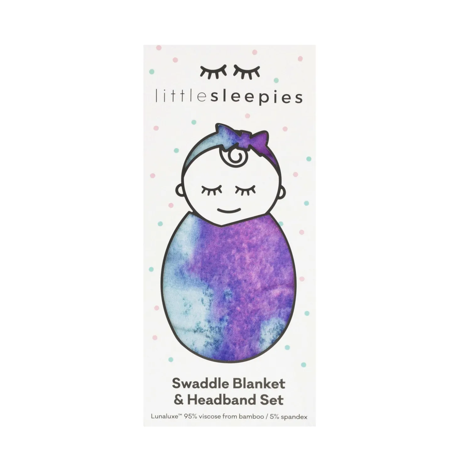Purple Watercolor Swaddle & Luxe Bow Headband Set