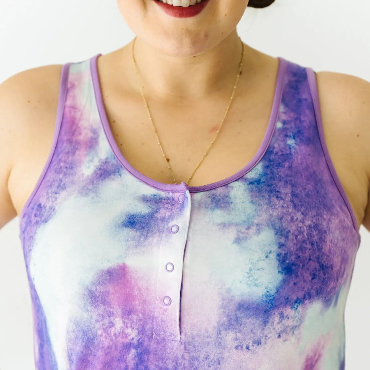 Purple Watercolor Women's Sleeveless Nightgown