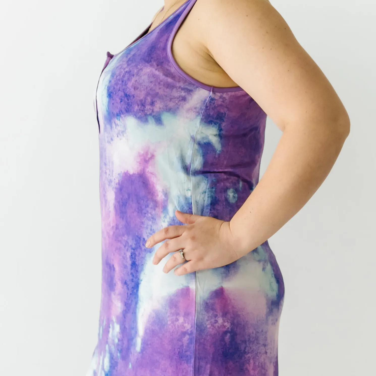 Purple Watercolor Women's Sleeveless Nightgown