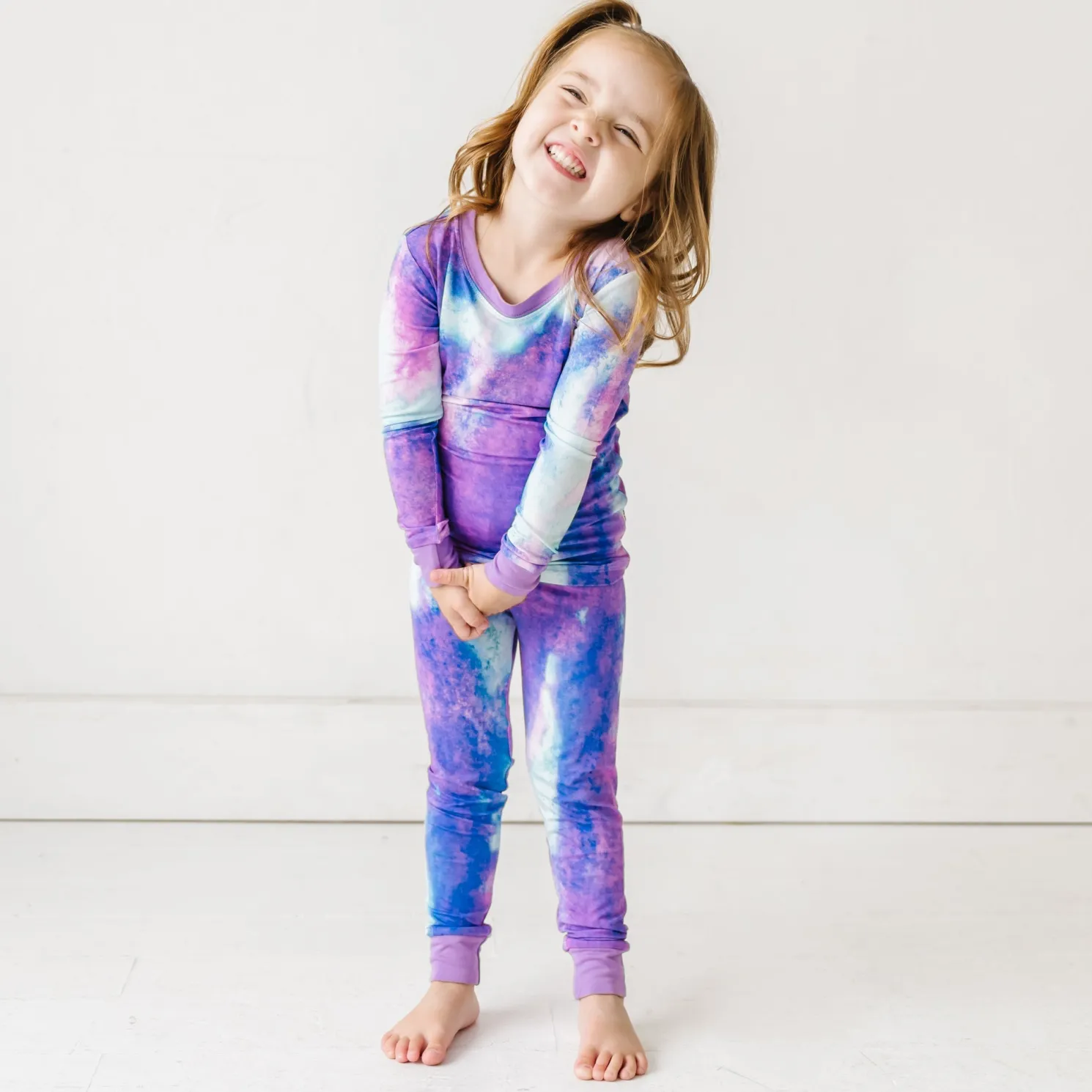 Purple Watercolor Two-Piece Pajama Set