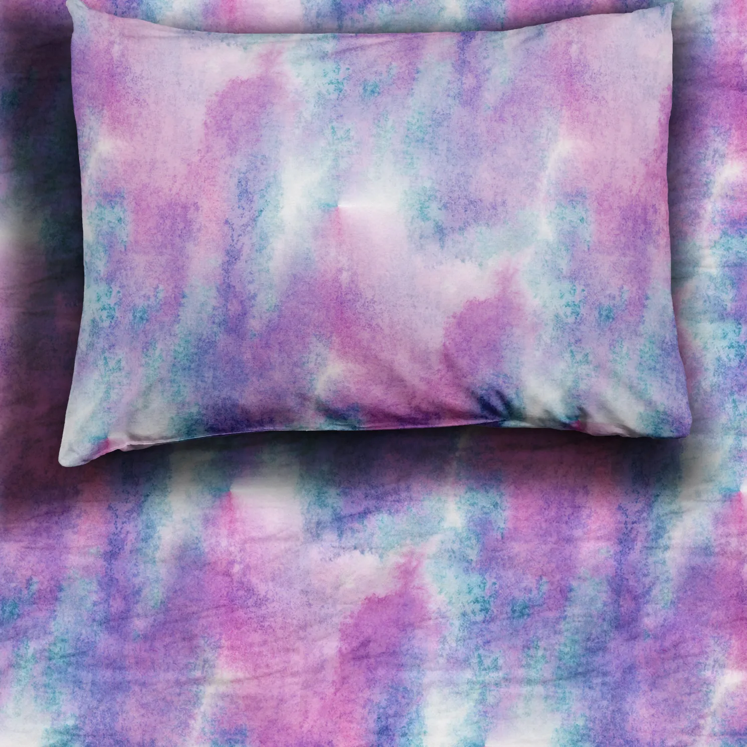 Purple Watercolor Twin Sheet Set