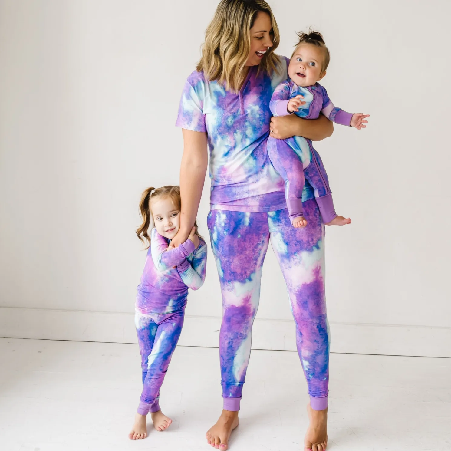 Purple Watercolor Women's Short Sleeve Pajama Top