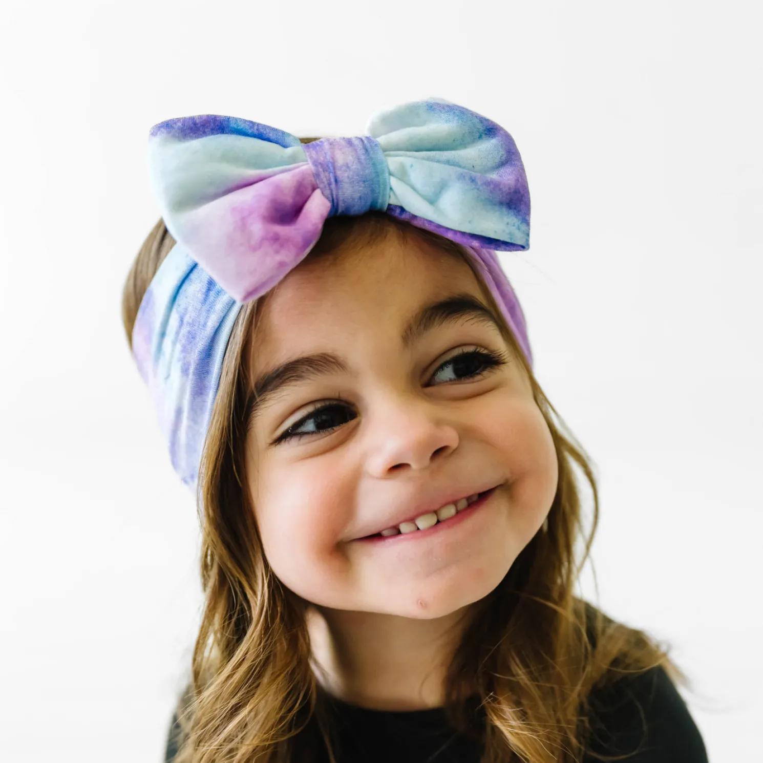 Purple Watercolor Luxe Bow Headband