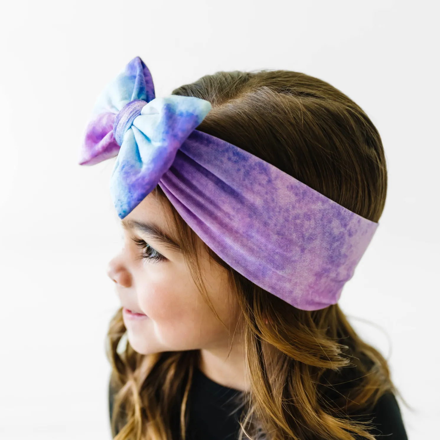 Purple Watercolor Luxe Bow Headband