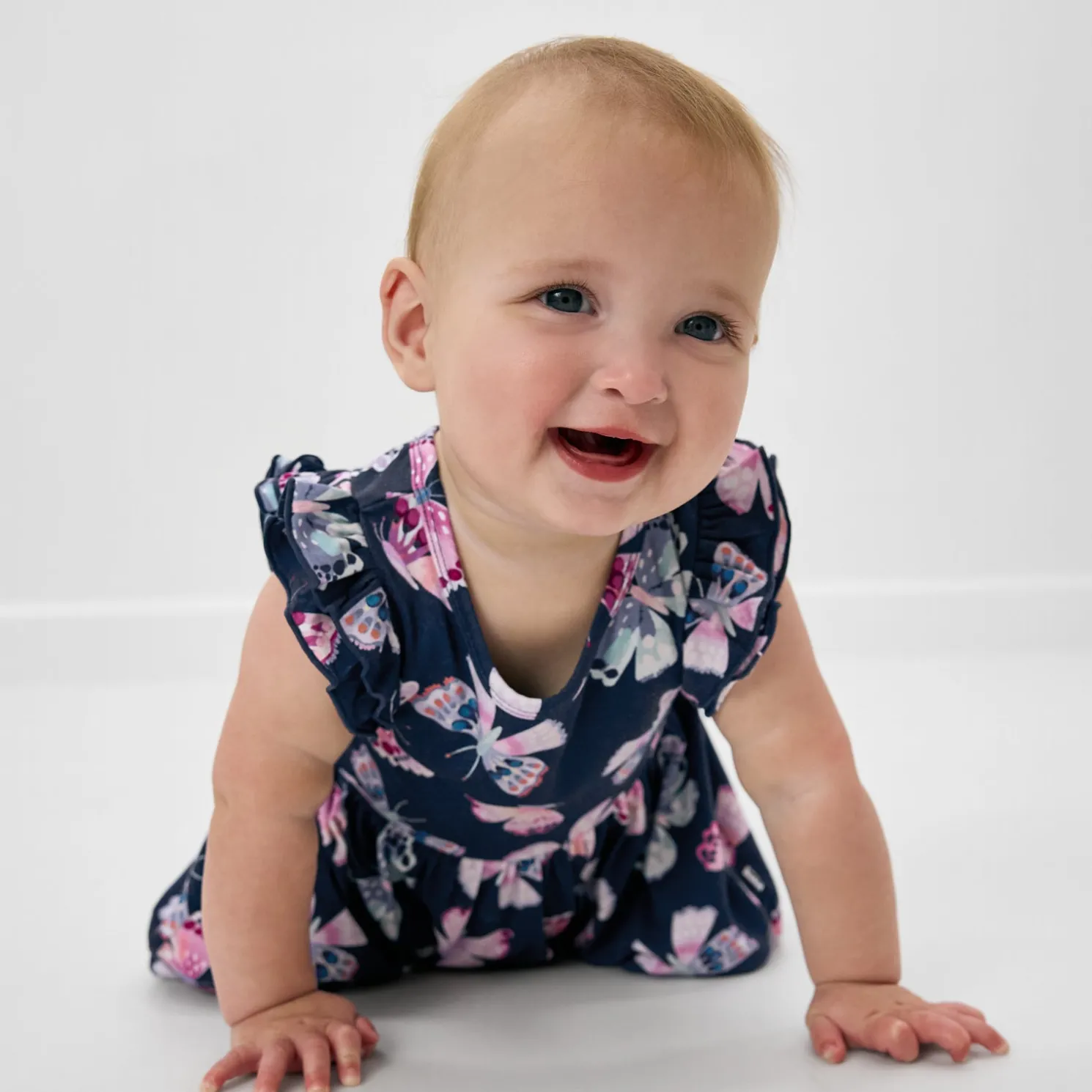 Royal Butterflies Flutter Twirl Dress with Bodysuit