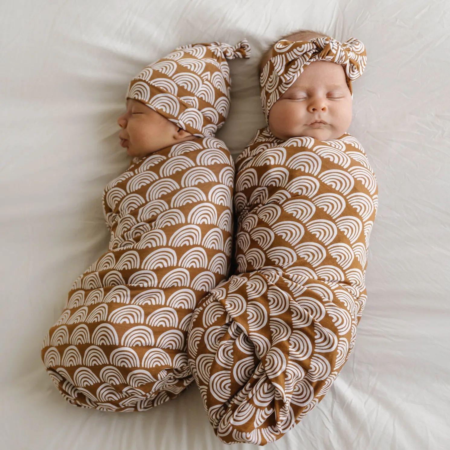 Rust Rainbows Swaddle & Hat Set